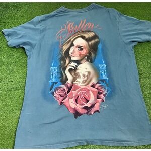 Sullen Art Collective Shirt Mens XL Rose Skull Tattoo Steve Soto Graphic Tee